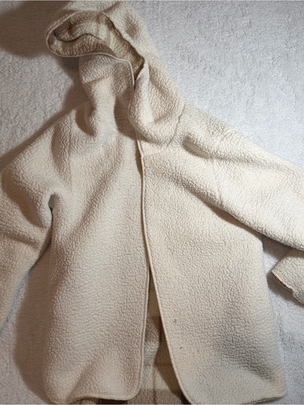 Source Unknown Cream and Brown Plaid Sherpa Jacket - Picture 5 of 6